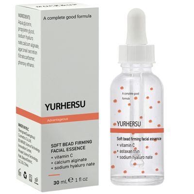 YURHERSU Vitamin C Soft Pearl Firming Facial Essence, Improving Fine Line, Strengthen Awaken Skin, Rich Moisturizing Not Sticky Shrinking Pores, Reducing Water Evaporation (Vitamin C Essence)