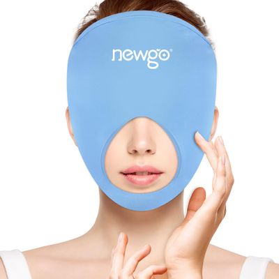 NEWGO Face Eyes Mask Reusable Gel Ice Cold Pack,Skin-Friendly Heat Cooling Therapy Full Facial Gel Sleep Mask for Puffy Eyes Face Redness Skincare, Migraine Stress Surgery Allergy Swelling Pain Relief