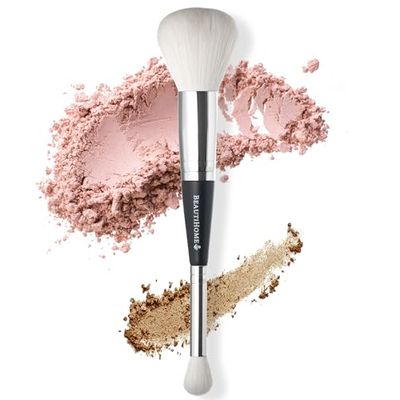 Makeup Brush 2 in 1 Eye Blending Foundation Powder Concealer Brush Dual Ended Makeup Brush Brush for Cheeks and Eye Shadow Bronzer Brush Vegan Corn Hair Fiber Bristles