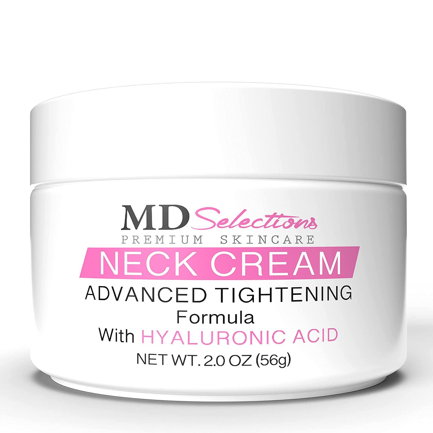MD Selections Neck Cream with Hyaluronic Acid - Anti Ageing Neck Firming Cream, Advanced Tightening Cream to Reduce Chin, Chest Area, Neck Lines, and Dcollet for Youthful Skin, 2 Oz