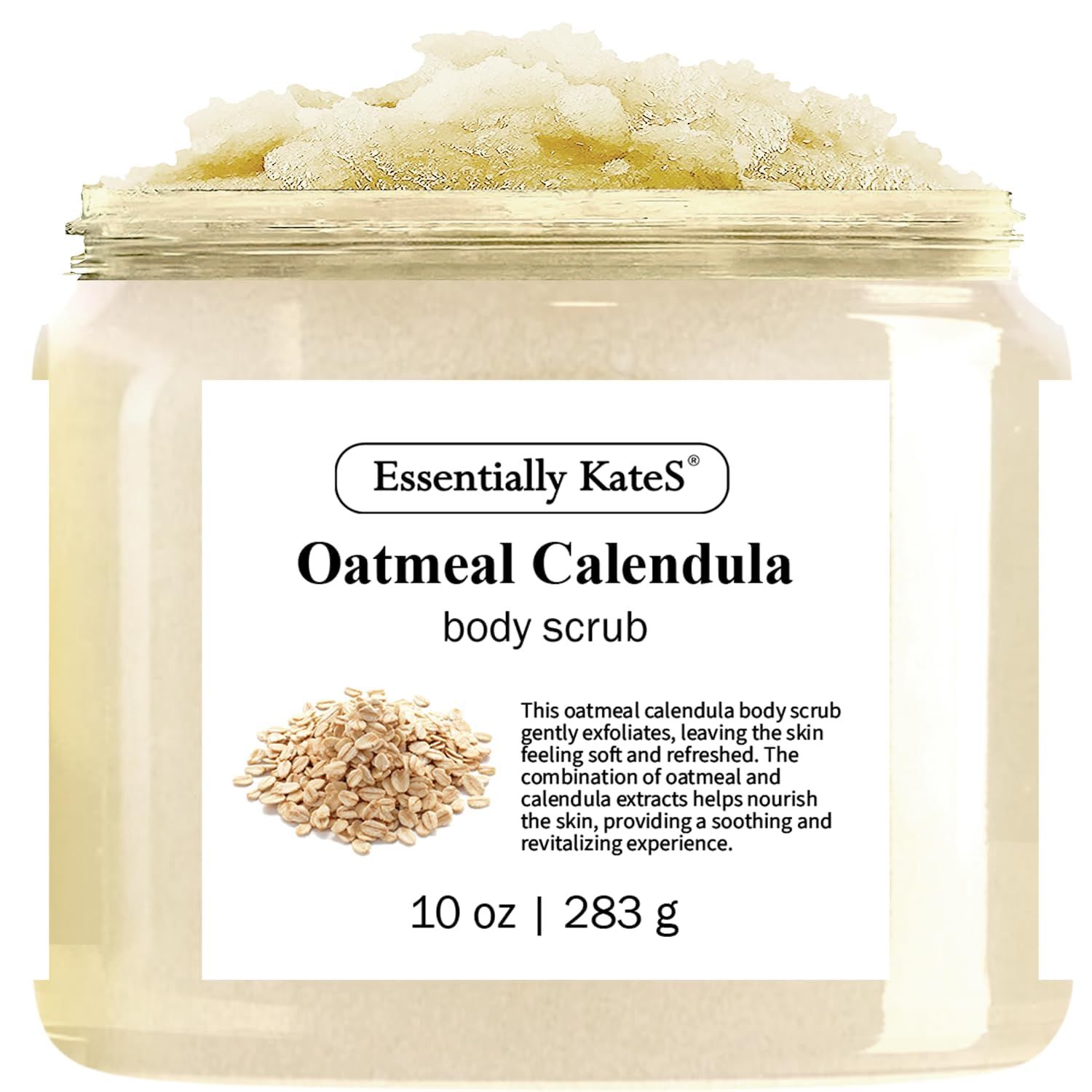 Oatmeal + Calendula Body &amp; Foot Scrub 10 oz - Very Gentle, and Perfect for Sensitive Skin, for a complete spa-like experience - The best stocking stuffer.