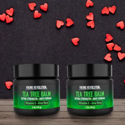 Viking Revolution Tea Tree Oil Cream - Super Balm Athletes Foot Cream - for Eczema, Jock Itch, Ringworm, Nail Treatment - Soothing Skin Moisturizer for Itchy, Scaly, Cracked Skin, 2 Ounce (Pack of 2)