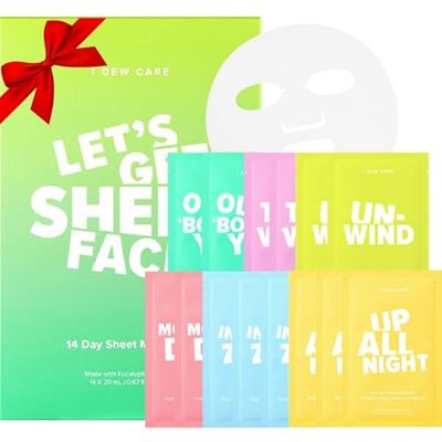 I DEW CARE Korean Glass Skin Sheet Mask 14 Variety Pack | Face Mask Pack For Perfect Skin Care Routine, 2 Week Intense Skincare Makeover with Collagen, Valentine Day Gifts Sets, 14 Count