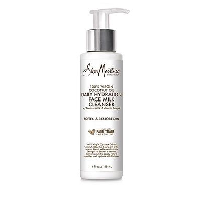 SheaMoisture Face Wash for Women &amp; Men - Hydrating Facial Cleanser with 100% Virgin Coconut Oil, Acacia Senegal, Coconut Milk, Daily Face Cleanser for Soft and Restored Skin, 4 Fl O