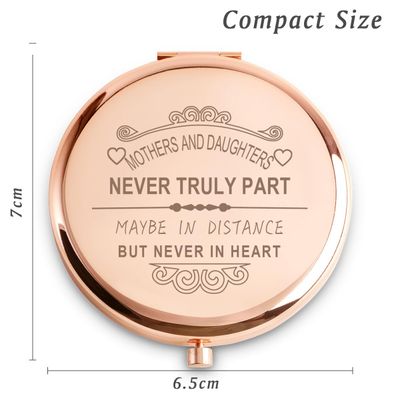 Mom Gifts from Daughter, Personalized Engraved Compact Mirror with Sentimental Quote for Mother Parents, Sentimental Mom Presents for Valentines Day, Birthday