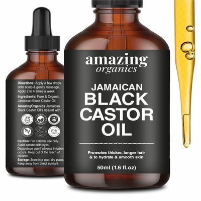 Jamaican Black Castor Oil - for Hair Growth, Body Massage Oil, Eyebrows, Eyelashes, Nail Care Grow &amp; Moisturizing Organics Pure Cold Pressed