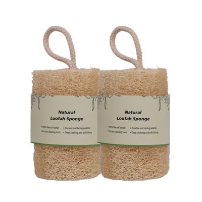 Natural Loofah Sponge (2 Packs), Unprocessed Natural luffa Cleaning for Deep Clean Skin Care Bath Shower,Exfoliating and Cleaning Body and Face,Scrubber for Women and Men for Body and Face