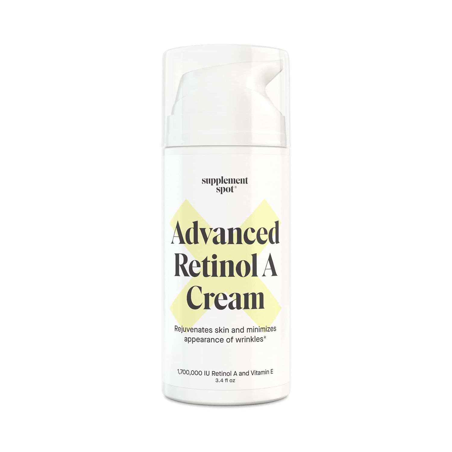 Supplement Spot Advanced Retinol A Cream - Retinol Moisturizer Cream w/Vitamin E, Coconut &amp; Almond Oil- Retinol Daily Anti-Aging Cream for Face - Best Retinol Cream for Smoother Looking Skin (3.4 oz)