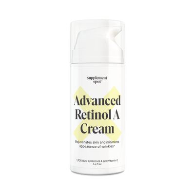 Supplement Spot Advanced Retinol A Cream - Retinol Moisturizer Cream w/Vitamin E, Coconut &amp; Almond Oil- Retinol Daily Anti-Aging Cream for Face - Best Retinol Cream for Smoother Looking Skin (3.4 oz)