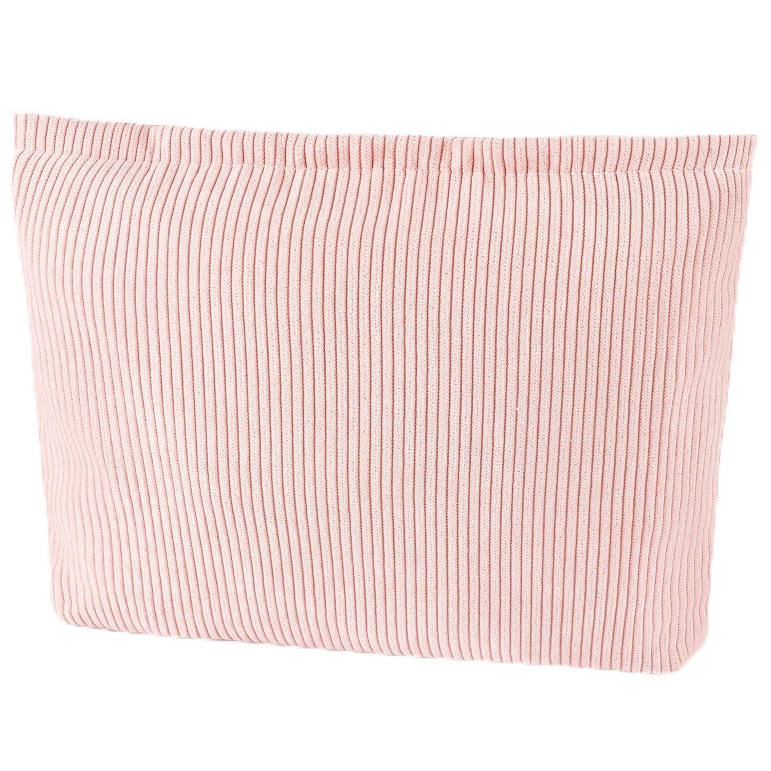 ZLFSRQ Corduroy Makeup Bag Cute Travel Cosmetic Bag for Women Girls Large Aesthetic Corduroy Zipper Makeup Pouch for Purse Trendy Skincare Makeup Pouch Portable Toiletry Bag Organizer (Pale Pink)