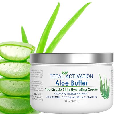 Large 8 oz Container Hawaiian Aloe Vera Face Moisturizer to use Day or Night for Sunburn Relief, Eczema, Anti Wrinkle for Men Women all Skin Types better than Aloe Vera Gel, 100% Pure Aloe Vera Juice