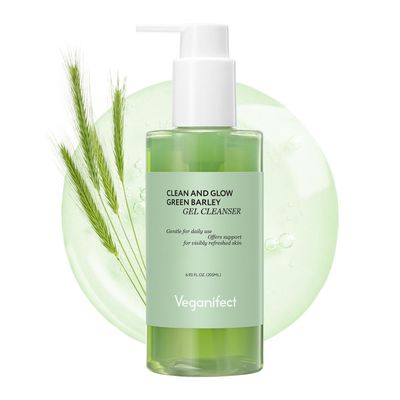 VEGANIFECT Gel Cleanser, Gentle Exfoliation and Face cleanser for Sensitive Skin, Korean Skin Care, Vegan, 6.93 Fl Oz