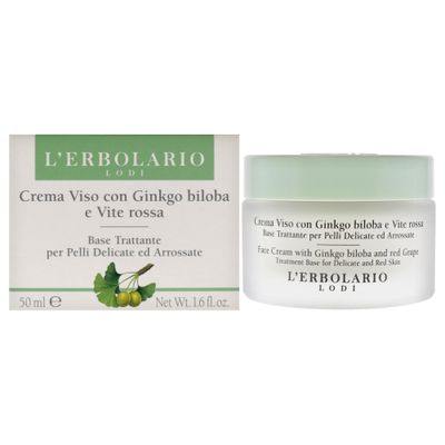 L&#39;Erbolario Face Cream with Ginkgo Biloba and Red Grape - Helps Cover Imperfections - Leaves Skin Soft and Smooth with an Even Tone - Suitable for Sensitive Skin - Silicone and Paraben Free - 1.6 oz