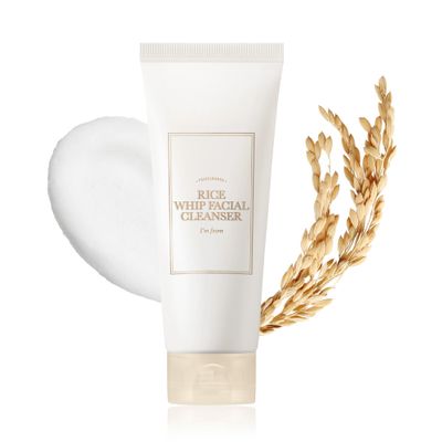 I&#39;m from Rice Whip Facial Cleanser, low-pH Korean Rice Water Face Wash for sensitive, dry skin, Gentle Face Wash for Hydrating &amp; Moisturizing, Creamy Lather, Makeup Remover (5.07 Fl Oz)