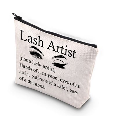 XYANFA Lash Tech Makeup Bag Gift For Makeup Artist Coworker Gift Salon Gift Stylist Gift Esthetician Gift Lash Artist Cosmetic Bag (Lash Artist noun)