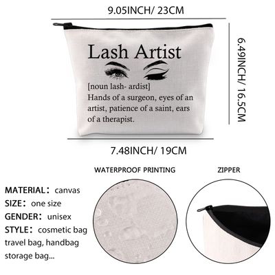 XYANFA Lash Tech Makeup Bag Gift For Makeup Artist Coworker Gift Salon Gift Stylist Gift Esthetician Gift Lash Artist Cosmetic Bag (Lash Artist noun)