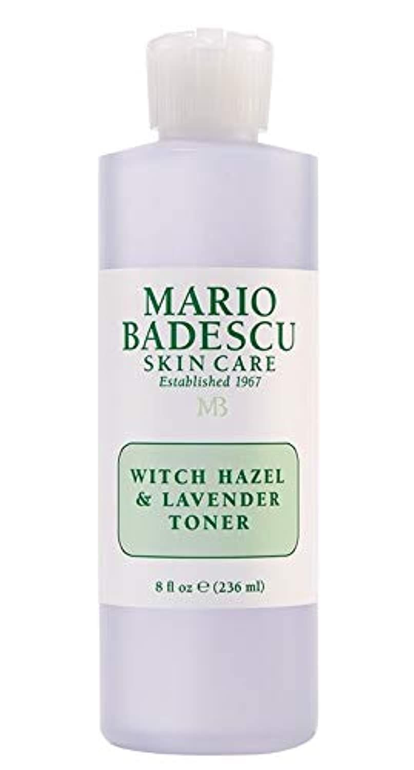 Mario Badescu Alcohol Free Witch Hazel and Lavender Facial Toner for Aging Skin, Infused with Aloe Vera, Face Toner for Combination or Dry Skin, 8 Fl Oz