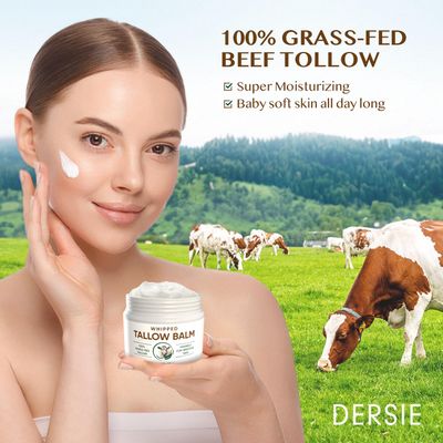 Whipped Beef Tallow Balm for Skin: Tallow Face Moisturizer with Australia Emu Oil, Blue Cypress, Sandalwood Oil -Fresh Herbal Scent - Eczema Relief - Suitable for Sensitive Skin - 2.12 OZ