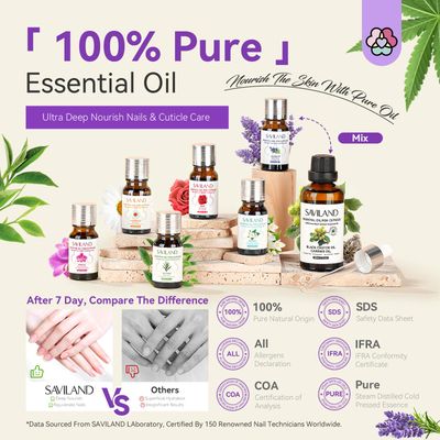 SAVILAND Essential Cuticle Oil Gift Set - Nail Oil for Growth Strength Scented Essential Oils for Nails, Diffuser, Humidifiers, Skin Care, Massage, Laundry, DIY Candle, Soap Making for Women