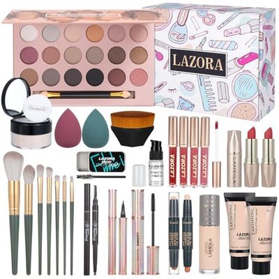 Makeup Kit for Women All in One Makeup Sets Makeup Kit for Women Full Kit Teens Makeup Essential Bundle Include 18 Color Eyeshadow Palette Set