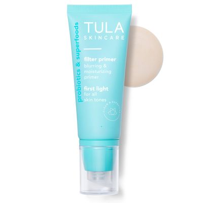 TULA Skin Care Face Filter Blurring and Moisturizing Primer - First Light, Evens the Appearance of Skin Tone &amp; Redness, Hydrates &amp; Improves Makeup Wear, 1fl oz