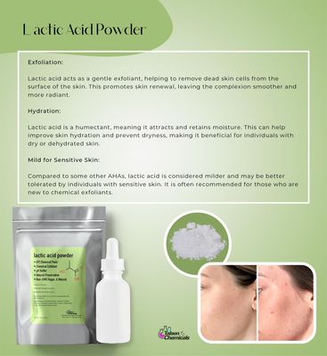 Talsen Chemicals Lactic Acid Powder Lactic Acid Food and Cosmetics Grade DIY Lactic Acid Peel for Skin Moisturizing 4 Ounce (Pack of 1)
