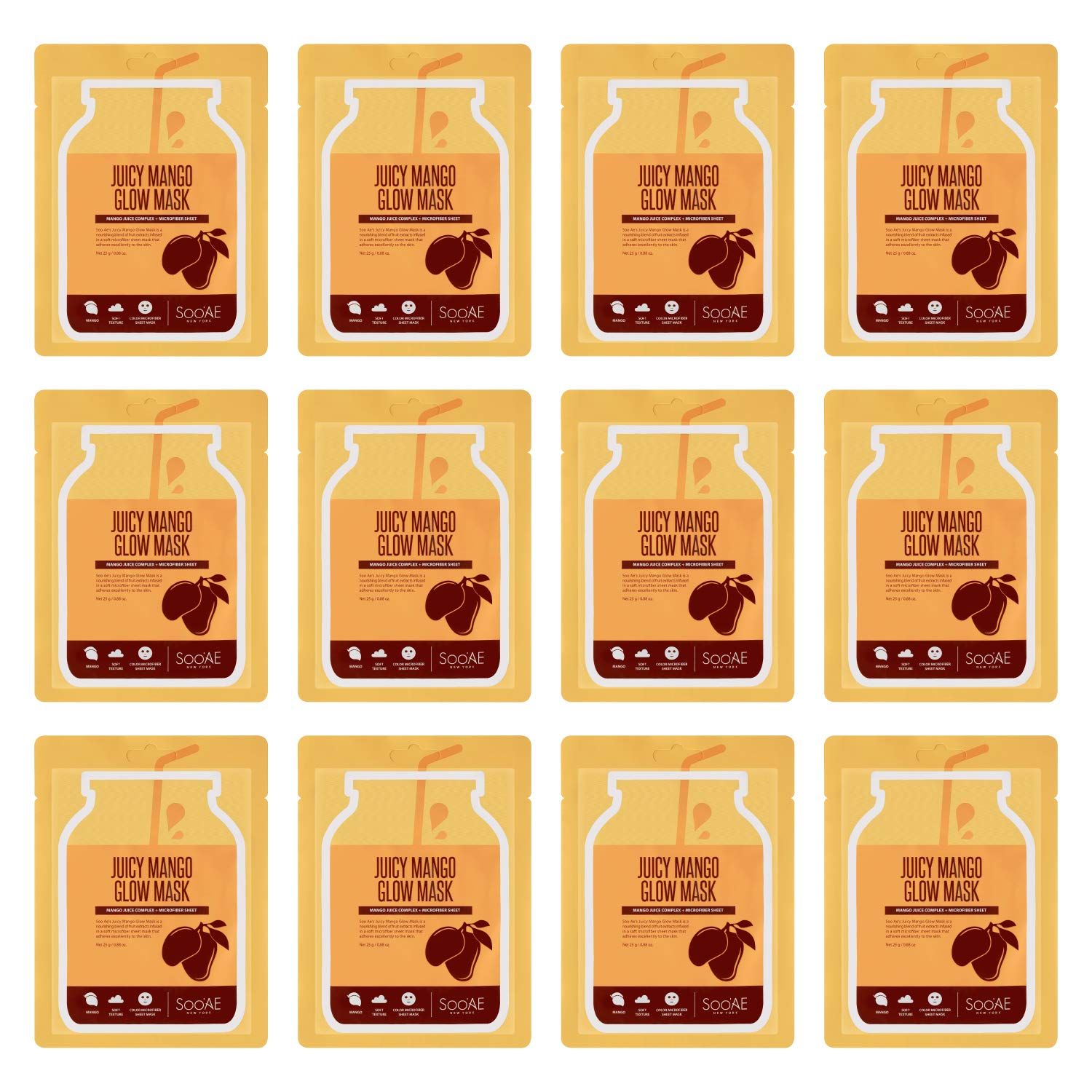 Soo Ae Juicy mango glow mask, 12 Count