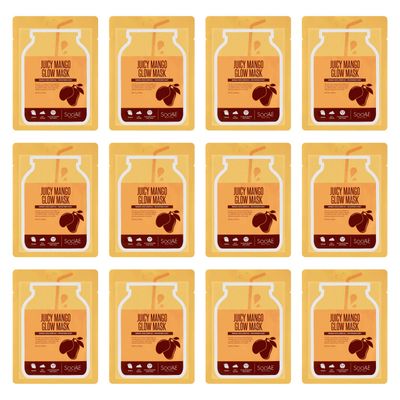 Soo Ae Juicy mango glow mask, 12 Count