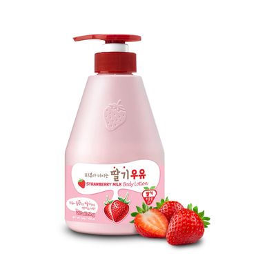WELCOS KWAILNARA Strawberry Milk Body Lotion - Korean Body Lotion for Hydrated and Nourished Skin 560 g / 19.75 Fl. oz