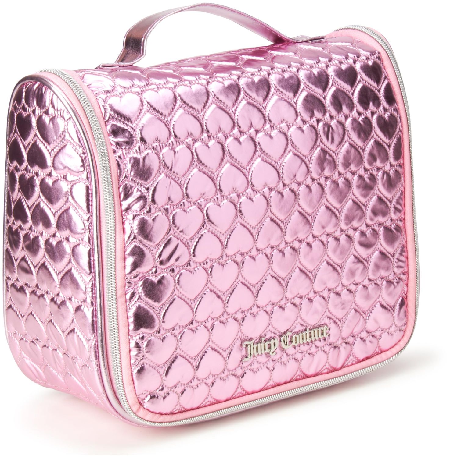 Juicy Couture Women&#39;s Cosmetics Bag - Hanging Travel Makeup and Toiletries Kit - Makeup Accessories Organizer Case with Hook, Size One Size, Pink