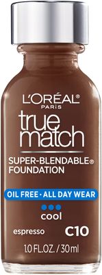 L&#39;Oreal Paris Makeup True Match Super-Blendable Liquid Foundation, Espresso C10, 1 Fl Oz,1 Count