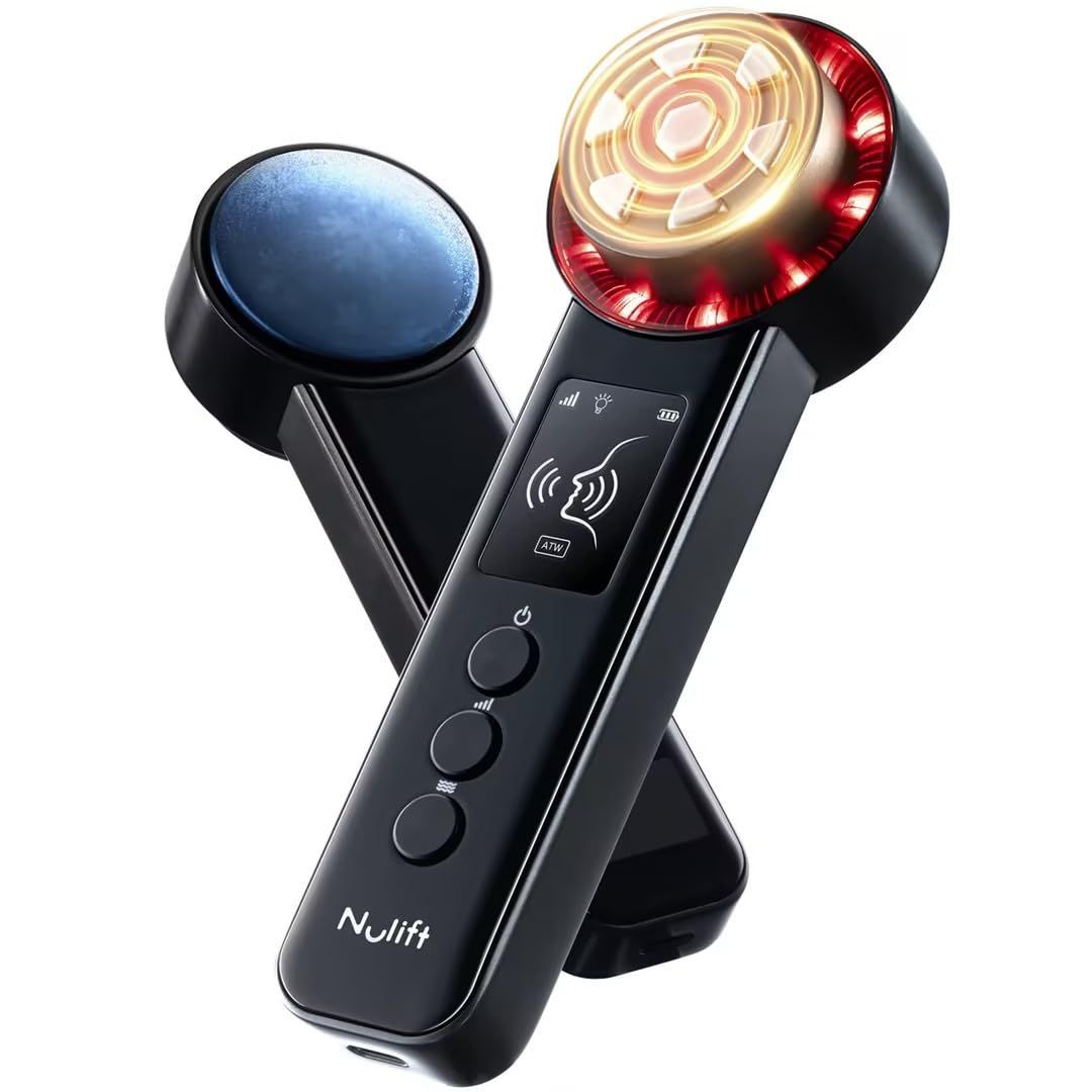 Radio Frequency Skin Tightening Face Lifter Wrinkle Reducing Smart Electric Made of Zinc Alloy Material with RF Base Gel Portable at Home Radio Frequency Anti Aging Face Beauty Device (Gold Black)