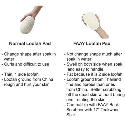 Loofah Sponge Refill for FAAY Back Scrubber on Stick, 3 Packs