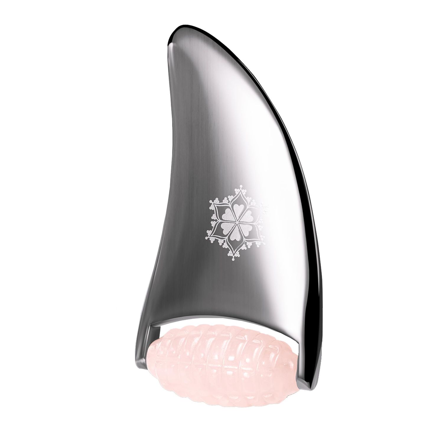 Rose Quartz Stainless Steel Facial Roller - Gua Sha Facial Roller for Face Massage - Boost Circulation - Smooth Wrinkles - Anti-Aging - Premium Quality