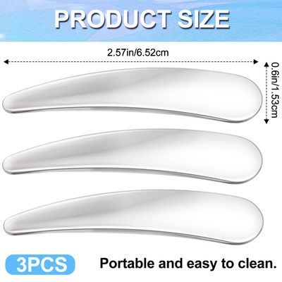 Mxxipp 3pcs Mini Metal Cosmetic Makeup Skincare Cream Spatulas Scoop Cosmetics Spoon Practical Beauty Accessories for Mixing and Sampling Makeup Cosmetic Beauty Tools