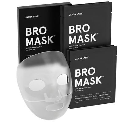 JAXON LANE BRO MASK: Korean Face Mask for Men | 2 Pc. Hydrating Anti Aging Sheet Masks Contains Vitamin C, Vitamin E, Hyaluronic Acid, Hydrolyzed Collagen for Face Care &amp; Acne Treatment (4 Pack)