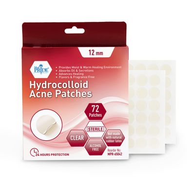 MED PRIDE Hydrocolloid Acne Patches [Pack of 72] - Sterile Pimple Patches For Face &amp; Body Zits- Absorbent Acne Stickers To Reduce Pus, Oil &amp; Swelling- Clear, Alcohol-Free Overnight Spot Patches