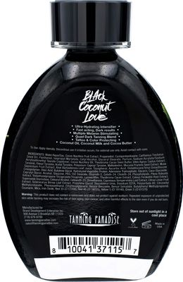 Tanning Paradise Black Coconut Love Tanning Lotion | Coconut Oil | Age-Defying | Tattoo Protecting Formula | Ultra Hydrating Dark Tanning Lotion, 13.5oz