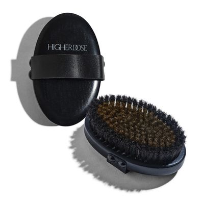 HigherDOSE Supercharge Copper Body Brush - Lymphatic Drainage Dry Brush to Accelerate Drainage of Toxins &amp; Fat with Ion Charged Bristles - Exfoliating Brush to Reduce Cellulite &amp; Soften Skin