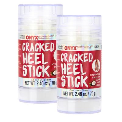 Onyx Professional Cracked Heel Repair Balm Stick (2 Pack) Dry Cracked Feet Treatment, Moisturizing Heel Balm Rolls On So No Mess Like Foot Cream or Foot Lotion, Rescues Cracked Feet for Skin So Soft