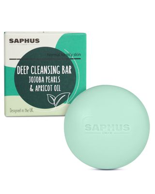 SAPHUS Face Wash Bar, Facial Cleansing Bars Balancing Face Soap Cleanser with Amino Acids &amp; Jojoba Oil for Gentle Exfoliation for Oily Skin, Soap Free, Sulfate Free, Zero Waste