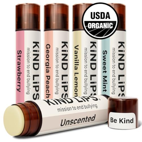 USDA Organic Lip Balm Variety 5 Pack - 100% Natural, Moisturizing Lip Care with Beeswax &amp; Coconut Oil - Hydrating Lip Balm for Dry, Chapped Lips, Chapstick Best Lip Repair for Women, Men, Kids