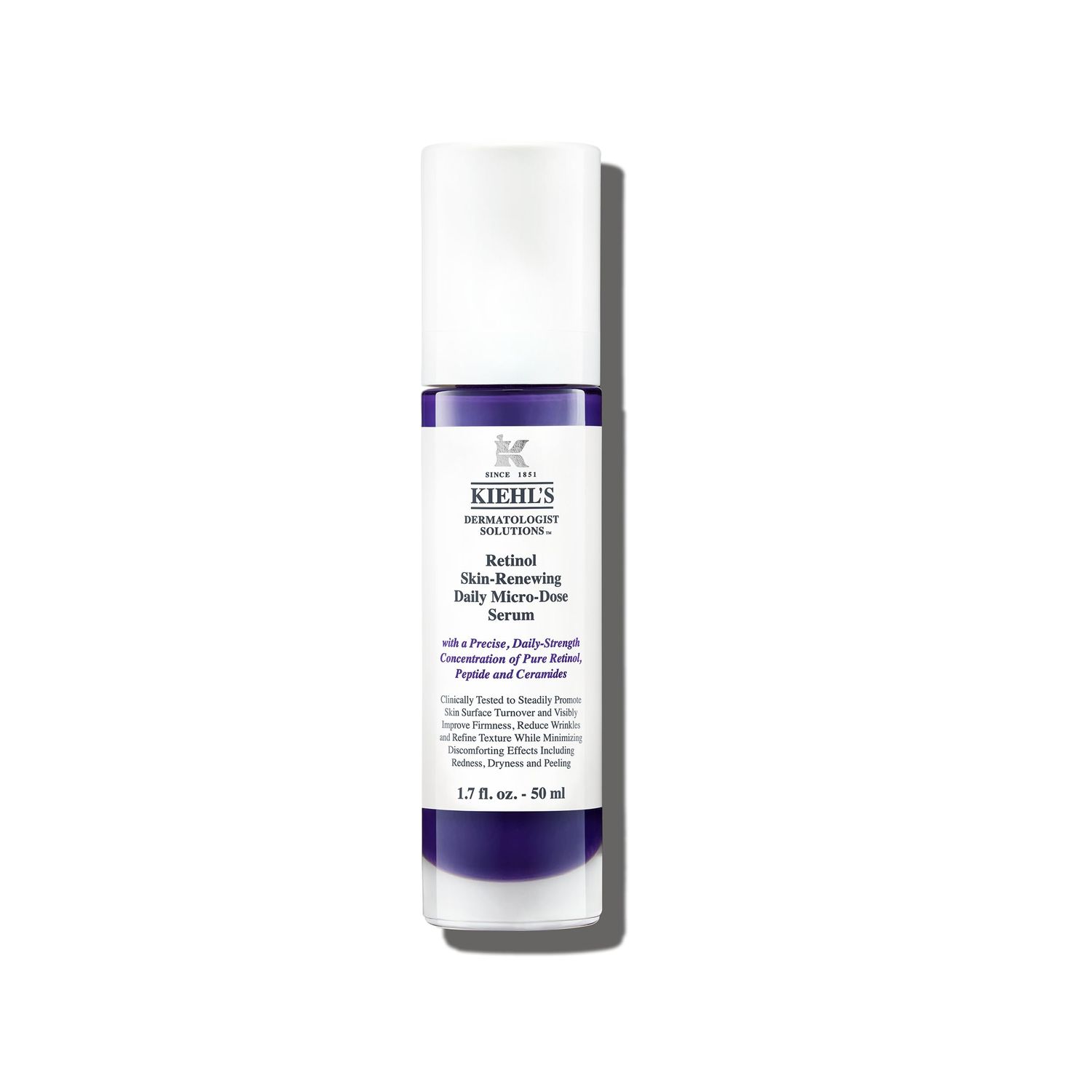 Kiehl&#39;s Daily Micro-Dose Anti-Aging Retinol Facial Serum, Reduces Wrinkles, Firms Skin, Evens Skin Tone, Youth Renewing &amp; Hydrating Formula, with Retinol &amp; Ceramides, Paraben-free - 1.7 fl oz