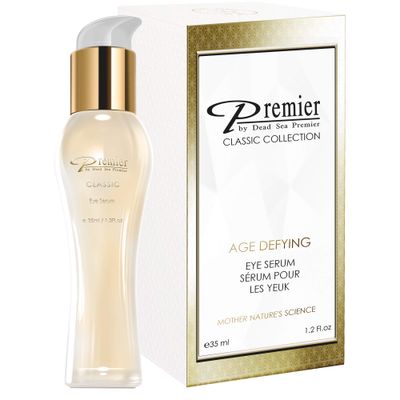Premier Dead Sea Classic Eye Serum, Hypoallergenic, Age defying, Helps minimize wrinkles, Dark circles, Sagging skin, Reduce bags, with vitamins A &amp; E 1.2 fl.oz