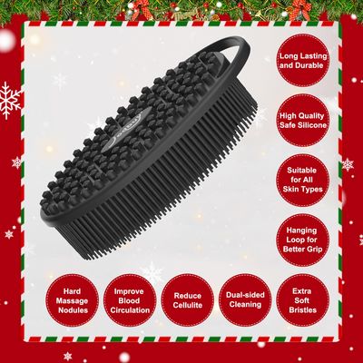 JODBUY 2 Packs Silicone Body Scrubber, Food-Grade Body Scrubber for Men &amp; Women, Exfoliating Silicone Loofah for Sensitive Skin, Stocking Stuffers for Men &amp; Women-The Most Popular Christmas Gifts