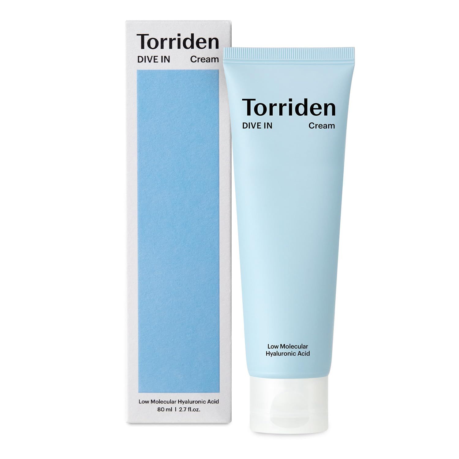 Torriden DIVE IN Cream 80ml (2.71 fl. oz.) | Facial Moisturizer for Sensitive, Oily Skin | Lightweight and Moistrul Creamy Texture | Hyaluronic Acid Cream, Allantoin