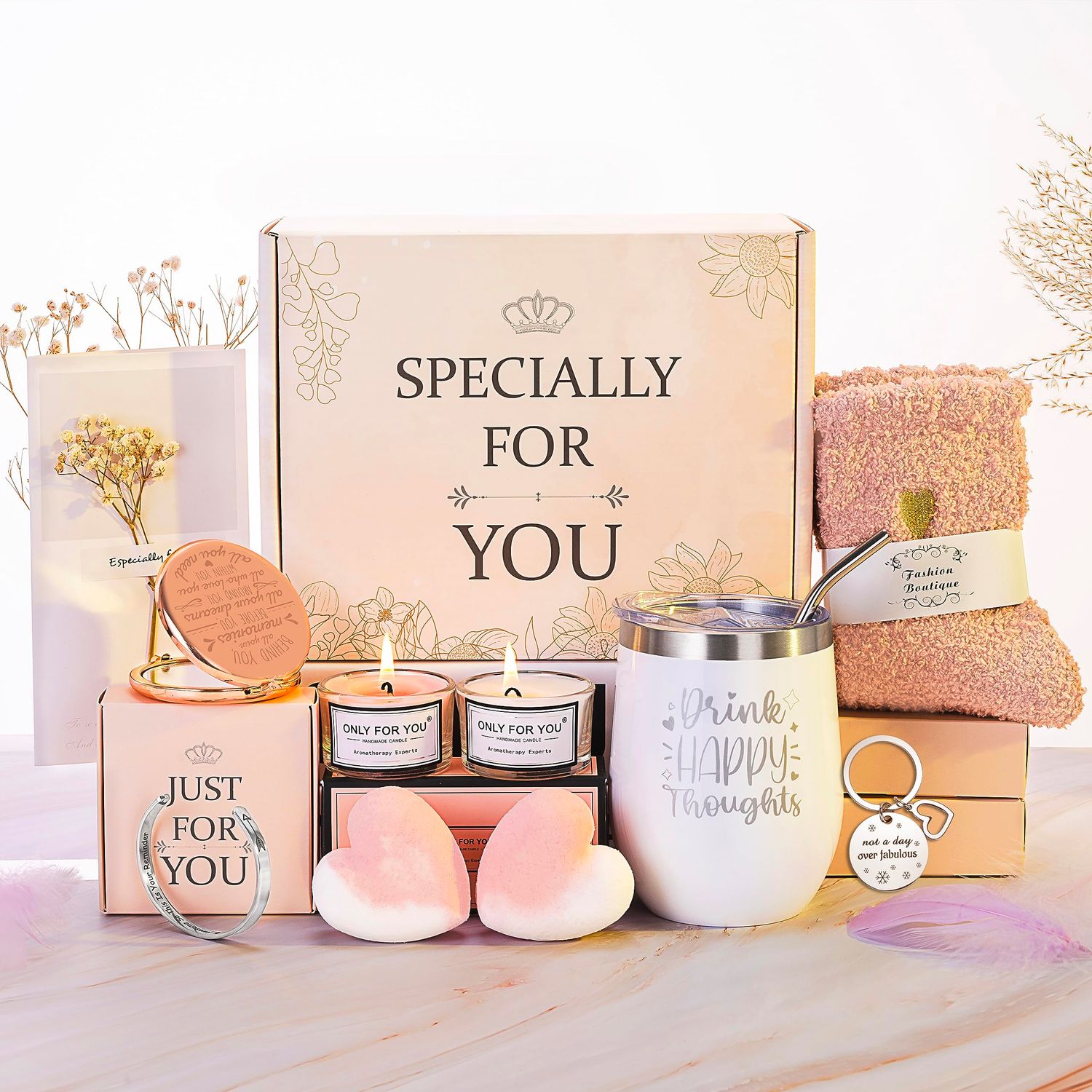 Jimi&amp;Jimu Birthday Gifts for Women - Luxurious Gift Basket Self Care Gifts for Women - Premium SPA Gifts for Women for Sister, Best Friend, Birthday Gifts for Mom, Thank You Gifts