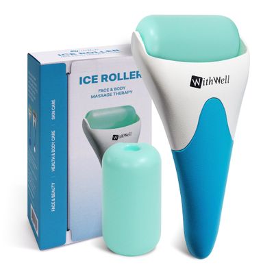 WITHWELL Korean Face Massager Ice Roller for Face and Eyes - Premium Quality, Smooth &amp; Soft Skin Care Beauty Product with Soothing Effects