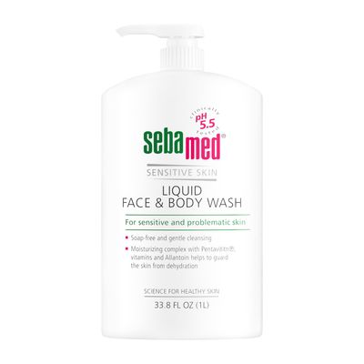 Sebamed Liquid Face and Body Wash For Sensitive Skin pH 5.5 Mild Gentle Hydrating Cleanser Hypoallergenic Dermatologist Recommended 33.8 Fluid Ounces (1 Liter) For Healthier Smoother Skin