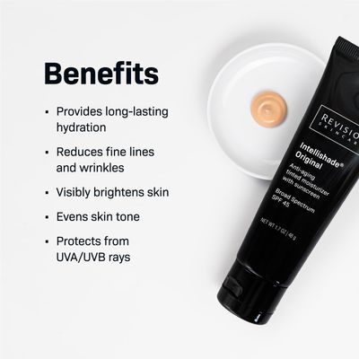 Revision Skincare Intellishade Original, Anti Aging Tinted Daily Moisturizer with SPF, Anti Wrinkle with Peptides and Vitamin C, 1.7 oz